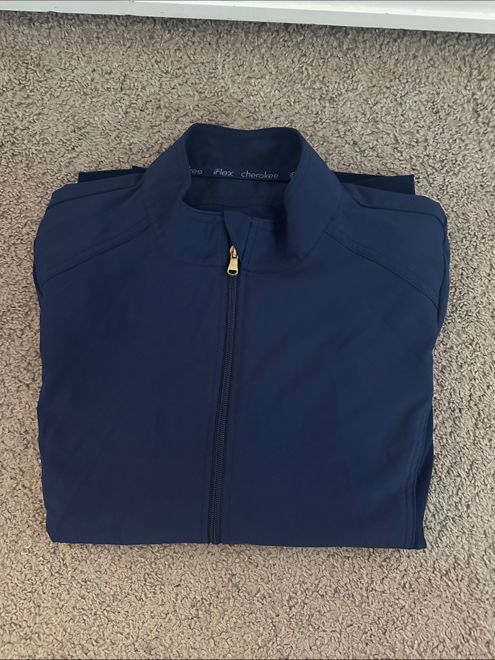 Cherokee Navy Full-Zip Mock Collar Jacket